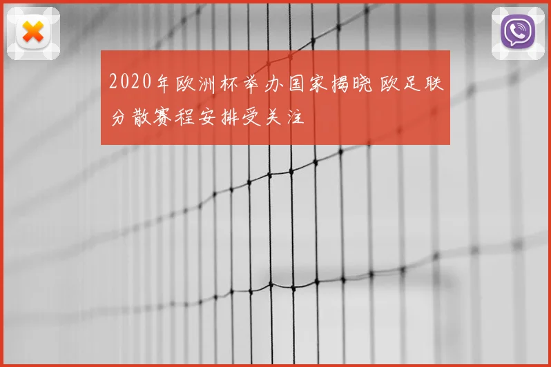 2020年欧洲杯举办国家揭晓 欧足联分散赛程安排受关注